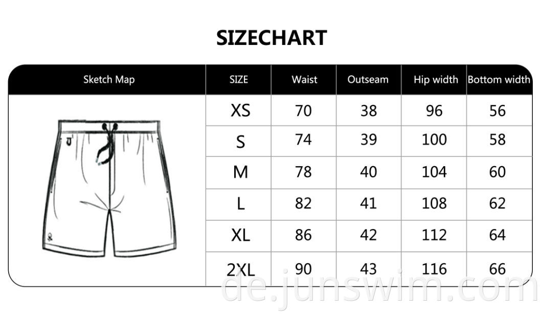 4-Wege-Stretch-Digitaldruck mit Streifen und gut sitzendem Bund zum Schwimmen Schnelle, trockene, wasserabweisende kurze Boardshort für Männer